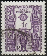 Cameroun Obl. N° Taxe 21 - Statuette 1f Violet - Used Stamps