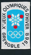 Ecusson Tissus 4,7 X 7,5 Cm  Xèmes Jeux Olympiques D'Hiver De GRENOBLE 1968 Olympic Games Grenoble "Excoffon" - Escudos En Tela