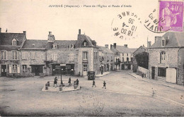 JUVIGNE - Place De L'Eglise Et Route D'Ernée - Très Bon état - Other & Unclassified