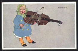 AK Künstlerblut, Kleinkind Mit Geige  - Musik Und Musikanten