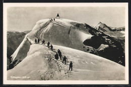 AK Bergsteiger Auf Der Titlisspitze Im Schnee  - Alpinisme