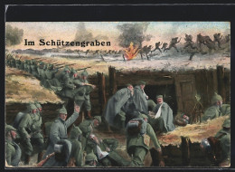 AK Soldaten Im Schützengraben Vor Schlachtfeld  - Guerre 1914-18