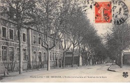 BRIOUDE - L'Ecole Communale Et L'Avenue De La Gare - état - Brioude
