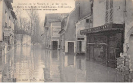 Inondation De MORET , 21 Janvier 1910 - Entrée De La Route De Saint Mammès - Très Bon état - Moret Sur Loing