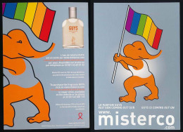 Carton 10.5 X 15 Publicité Parfum GUYS En Vente Sur Misterco.com  éléphant  Scan Recto-verso - Advertising