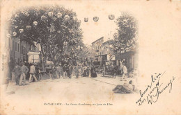 CAVAILLON - Le Cours Gambetta, Un Jour De Fête - état - Cavaillon