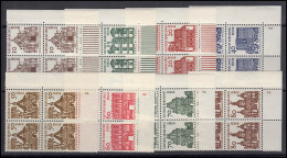 242-249 Bauwerke 8 Werte, Eck-Viererblöcke Unten Rechts FN2, Satz ** Postfrisch - Unused Stamps