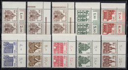 242-249 Bauwerke: Waagerechte Eck-Paare Oben Links, Kpl. Mit 242 Platte A Und B - Unused Stamps