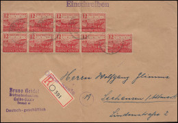 91 Bodenreform Zigarettenpapier MeF Briefausschnitt Not-R-Zettel Calbe-Saale - Storia Postale