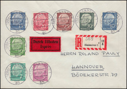 Heuss LUMOGEN 8 Werte Komplett 179-260y, R-Express-Bf. Hannover 10.1.61 - Brieven En Documenten