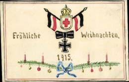 CPA Glückwunsch Weihnachten, Fahnen, Eisernes Kreuz, Jahr 1915 - Andere & Zonder Classificatie