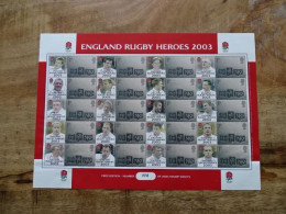 Great Britain MNH Limited Edition Sheet Engeland Rugby Heroes 2003 Without Print - Blokken & Velletjes