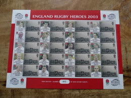 Great Britain MNH Limited Edition Sheet Engeland Rugby Heroes 2003 With Print - Blocks & Miniature Sheets