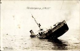 Photo CPA Deutsches Kriegsschiff, Untergang M 23 - Autres & Non Classés