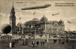 CPA Frankfurt Am Main, Internationale Luftschifffahrt-Ausstellung 1909, Zeppelin, Heißluftballon - Autres & Non Classés