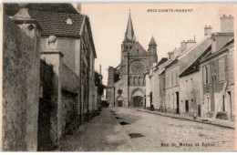 BRIE-COMTE-ROBERT: Rue De Melun Et église - Très Bon état - Brie Comte Robert