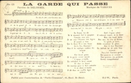 Chanson CPA La Garde Qui Passe, Text Delormel, Musik F. Vargues - Costumes