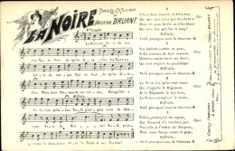 Chanson CPA La Noire, Paroles Et Musique De Aristide Bruant, Frauenportrait - Costumes