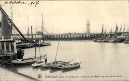 CPA Zeebrugge Westflandern, Bassin De Refuge Pour Chaloupes De Peche, Vue Vers Le Sud-Ouest - Other & Unclassified