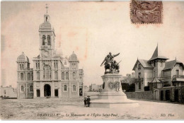 GRANVILLE: Le Monument Et L'église Saint-paul - Très Bon état - Granville
