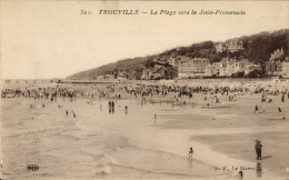 CPA Trouville Calvados, La Plage Vers La Jetee-Promenade - Other & Unclassified
