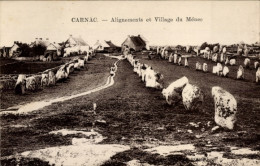 CPA Carnac Morbihan, Alignements Et Village Du Menec - Other & Unclassified