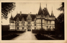 CPA Azay Le Rideau Indre Et Loire, Chateau Nacional, Facade Nord, Entree - Autres & Non Classés