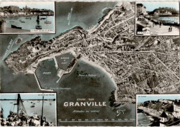 GRANVILLE: Vue Au-dessus, Le Port Vu De La Jetée, Retour De Pêche, La Plage Et Le Casino, La Plage - Très Bon état - Granville