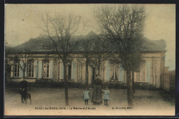 CPA Rueil-la-Gadelière, La Mairie Et L`Ecole  - Other & Unclassified
