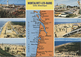 X114538 GIRONDE MONTALIVET LES BAINS MULTIVUES MULTI VUES ROND POINT PLAGE ET OCEAN FLEURI VUE GENERALE - Autres & Non Classés