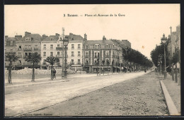CPA Rennes, Place Et Avenue De La Gare  - Rennes