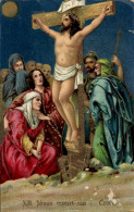CPA Kreuzwegstationen, Jesus Stirbt Am Kreuz - Sonstige & Ohne Zuordnung