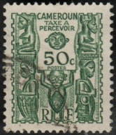 Cameroun Obl. N° Taxe 19 - Statuette Le 50c Vert - Usati