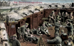 CPA Deutsche Soldaten In Uniformen Im Schützengraben, I WK - Autres & Non Classés