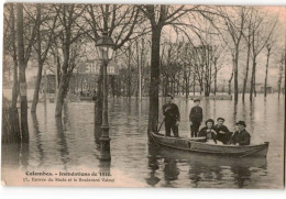 COLOMBES: Inondations De 1910 Entrée Du Stade Et Le Boulevard Valmy - état - Colombes