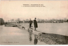 COLOMBES: Inondations De 1910 Le Boulevard D'achères Coupé Par Les Eaux - Très Bon état - Colombes