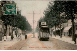TRANSPORT: Chemin De Fer, Tramway, Vincennes, Rue De Paris - Très Bon état - Tramways