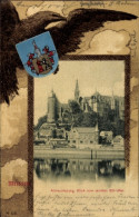 Passepartout CPA Meißen An Der Elbe, Albrechtsburg, Wappen, Adler - Autres & Non Classés