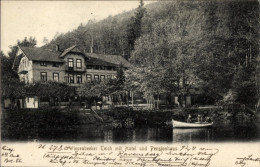 CPA Wiesenbek Bad Lauterberg Im Harz, Wiesenbeker Teich, Hotel Und Pensionshaus, Ruderboot - Autres & Non Classés