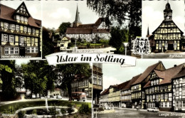 CPA Uslar Im Solling Niedersachsen, Hotel Menzhausem, Blick Auf Die Kirche, Rathaus, Lange Straße - Other & Unclassified