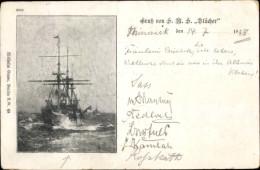CPA Deutsches Kriegsschiff, SMS Blücher, Torpedoschulschiff - Autres & Non Classés