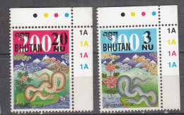 BHUTAN, 2001, Chinese Lunar New Year - Year Of The Snake, 2 V, Traffic Lights, MNH, (**) - Bhután