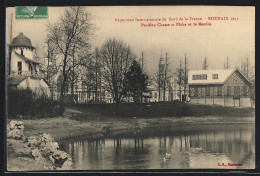 AK Roubaix, Exposition Internationale Du Nord De La France 1911, Pavillon Chasse Et Peche Et Le Moulin  - Expositions