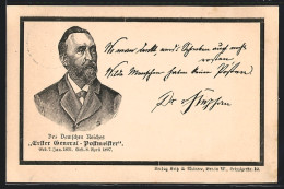 Lithographie Portrait H. Von Stephan, Erster General-Postmeister, Ganzsache  - Autres & Non Classés