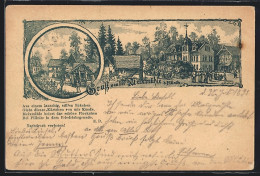 Vorläufer-Lithographie Dresden-Pillnitz, 1893, Gasthaus Meixmühle  - Pillnitz