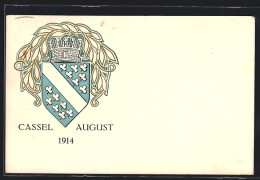 AK Cassel, 26. Internationale Postwertzeichen-Ausstellung 1914, Wappen, Ganzsache  - Briefmarken (Abbildungen)