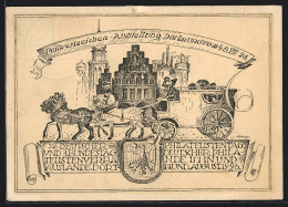 Künstler-AK Dortmund, Postwertzeichen-Ausstellung 1926, Postkutsche, Ganzsache  - Briefmarken (Abbildungen)