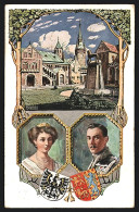 Künstler-AK Braunschweig, Platz Mit Denkmal, Victoria Luise Und Ernst August Von Braunschweig, Wappen, Ganzsache  - Royal Families