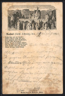 Vorläufer-Lithographie Bastei /Sächsische Schweiz, 1892, Basteifelsen Und Landschaft Der Sächsischen Schweiz, Ganzs  - Cartes Postales