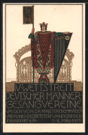 Künstler-AK Ganzsache PP27C173 /01: Frankfurt A. M., IV. Wettstreit Deutscher Männer-Gesangvereine 1913  - Cartoline